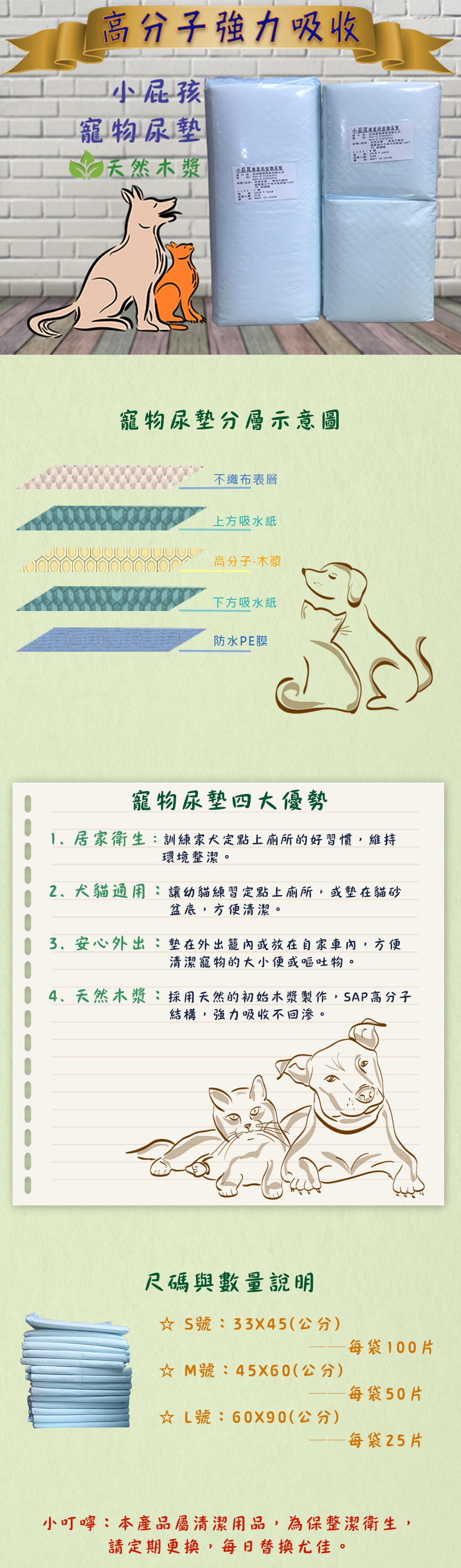 吉諦威, 寵物, 尿墊, 用品, 清潔